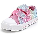 K KomForme Toddler Boys & Girls Shoes Kids Canvas Sneakers with Cartoon Dual Hook and Loops
