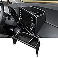 Ecarzo Upgraded Tray Phone Holder Compatible with 2021-2024 Toyota Sienna Interior Accessories, Hidden Storage Organizer Behind Screen Sunglass Tissue Holder (Not for 2025)
