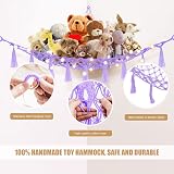 VISATOR Teddy Macrame Hamock for Stuffed Animals Purple Storage Net with LED view 5
