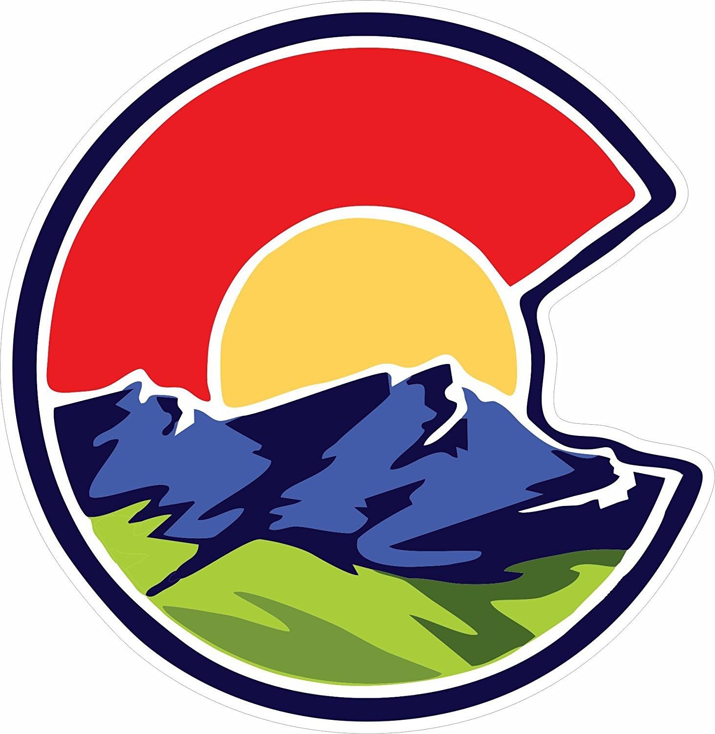 Colorado C Nature Sticker. Colorado Stickers. Colorado Flag
