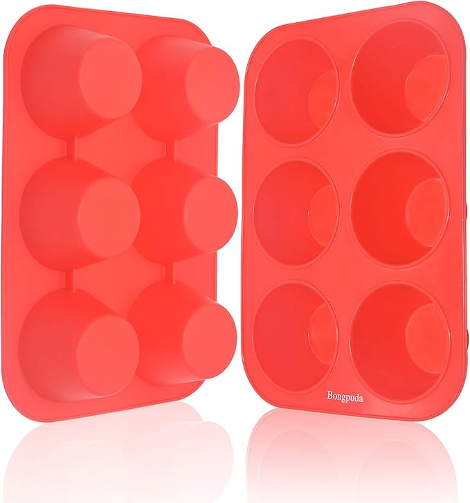 Silicone Muffin Tray Cupcake Set,6 Cups Nonstick Muffin Baking Pan Set
