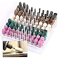 Keadic 100Pcs Rotary Grinding Stone Bits Set Felt Polishing Buffing Wheel for Dremel Rotary Tool, Shank Abrasive Mounted Stone Grinding Bits Abrasive Mounted Stone Sharpening Bit Set for Polishing