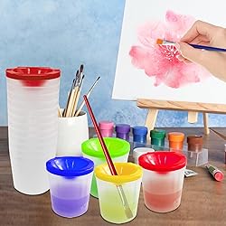 No Spill Paint Cups, 12pcs Paint Cups with Lids for
