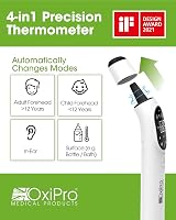 OxiPro TH2 Thermometer German Sensor In-Ear Forehead Non-Touch Baby Adult Modes view 2