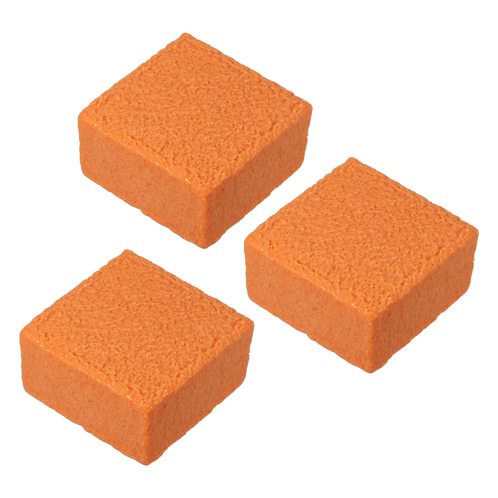 PATIKIL 5x5x2.5cm Pickleball Paddle Eraser,3 Pcs Square Rubber Pickleball Racket Dust Remover Bar Cleaner,Orange