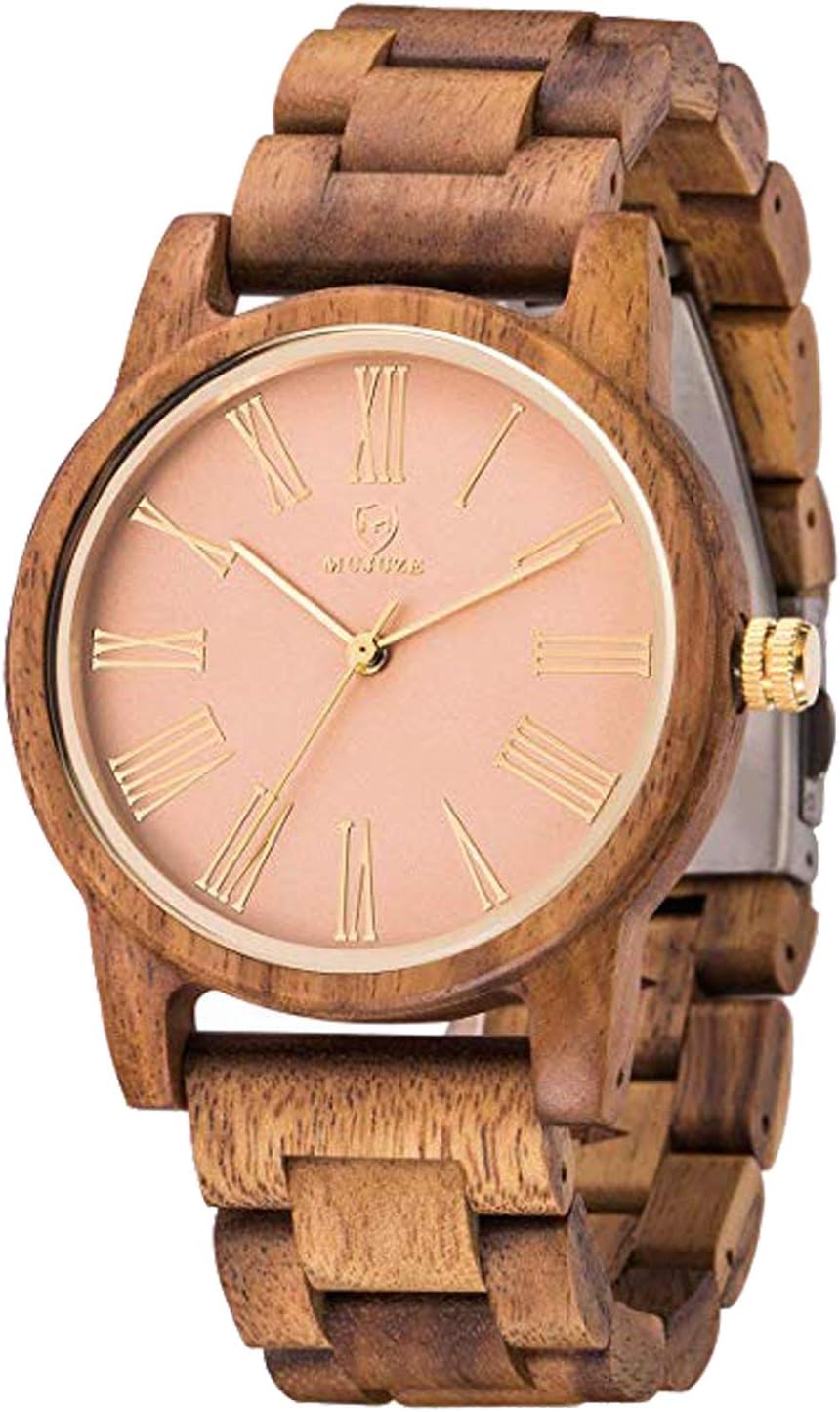 Wooden Watch, Handmade Vintage Quartz Watches, Natural Wooden Wrist Watch