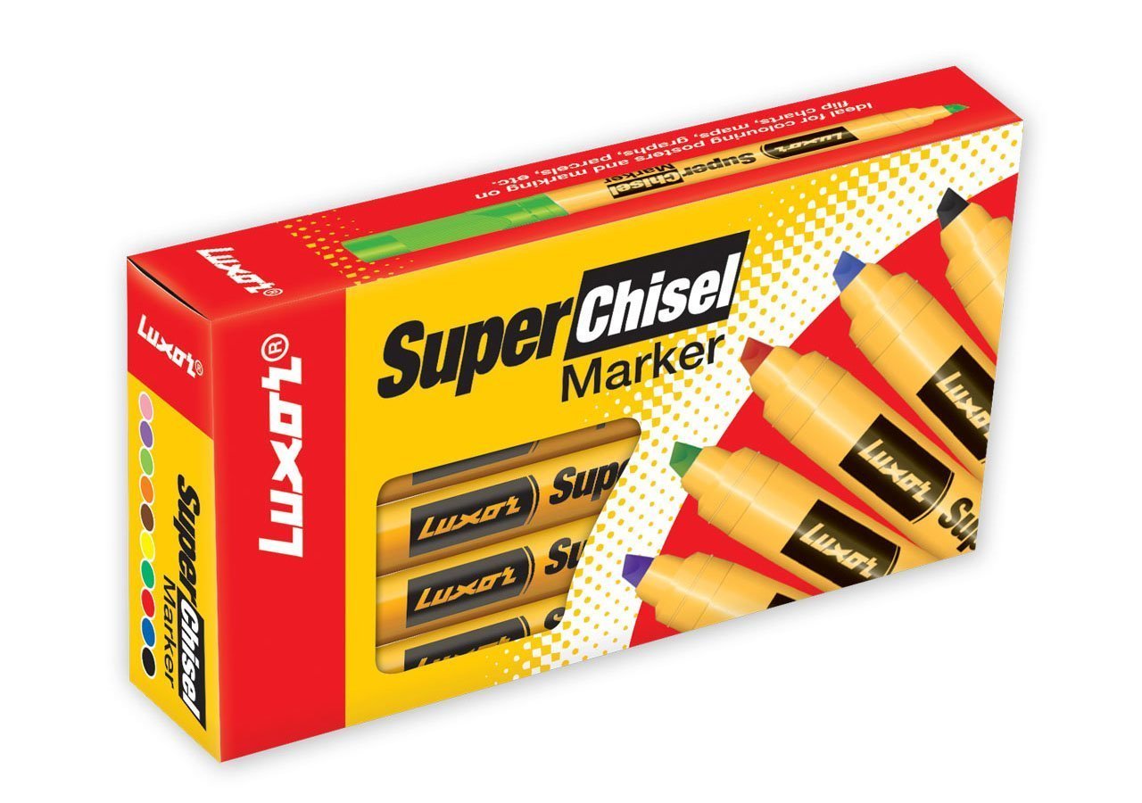 Luxor Chisel Markers, Assorted - Pack of 10