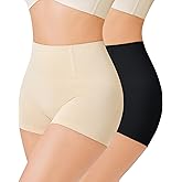 Nebility 2 Piece Slip Shapewear Shorts for Under Dresses Smooth Seamless Shaping Boyshorts Panties