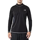 RRvane Men's Quarter Zip Athletic Pullover, Long Sleeve Quick-Dry Polyester Shirt for Running, Gym, Trail & Outdoor