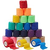 Juvale Vet Wrap Cohesive Bandage Tape - Self-Adherent Support & Bandage Wrap - Sport Stabilization & Athletic Tape - All-Purpose First Aid Medical Supply - 2 in x 5 yd, Pack of 24, 12 Colors