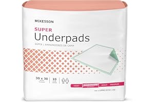 McKesson Super Underpads, Incontinence Bed Pads 30" x 30" (30x30 Inch (Pack of 100))