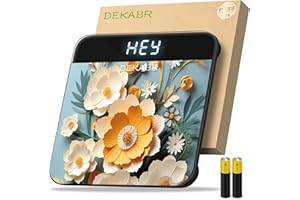 DEKABR Bathroom Scale for Body Weight, Highly Accurate Digital Weighing Machine for People, Upgraded soft 3D pattern foot pad, Batteries Included, Compact Size, Physician Scale with LED Display, 400lb
