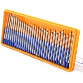 JINGLING Diamond Grinding Bits 1mm Spherical Head Carving Ball Bur Pack of 30Pcs