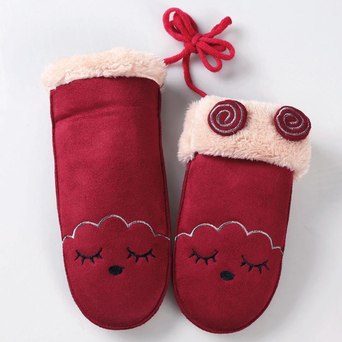 baby winter mittens with string