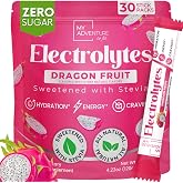 Dragon Fruit Drink Mix Packets &ndash; Electrolytes Powder &ndash; Sugar Free Hydration | Refreshing Flavor Makes Water Easy to Drink &ndash; Daily Water Enhancer for Everyday Life, Sports, Exercise, Travel &amp; Outdoors