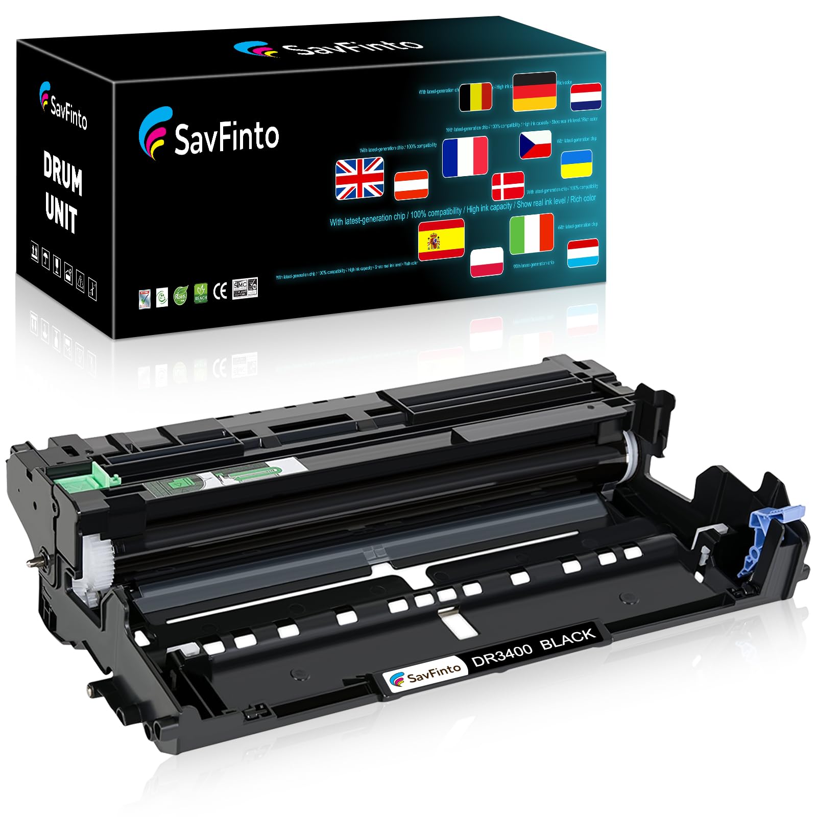 SavFinto DR3400 Drum Unit Compatible for Brother DR-3400 Drum for Brother DCP-L5500DN HL-L5000D HL-L5100DN HL-L5100DNT HL-L5100DNTT HL-L5200DW HL-L6400DW MFC-L5700DN MFC-L5750DW MFC-L6800DW
