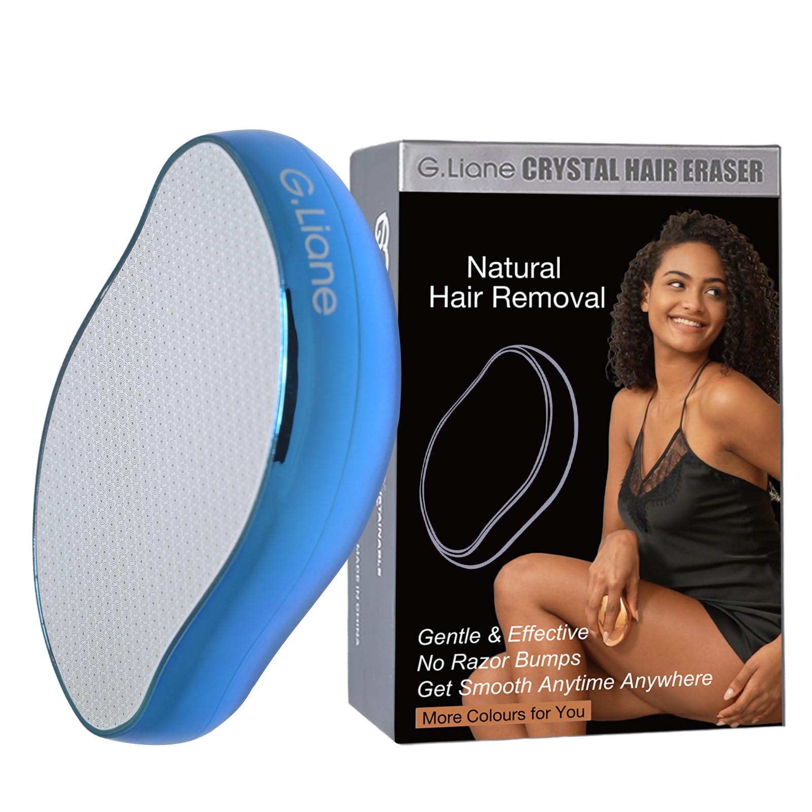G.Liane Crystal Hair Eraser,Upgraded Painless Crystal Hair Remover,Effective Nano Glass Hair Removal Device and Skin Exfoliation,Body Epilator for Women and Men(Royal Blue)