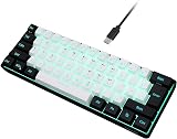 Snpurdiri 60% Wired Gaming Keyboard RGB Backlit Ultra-Compact Black White