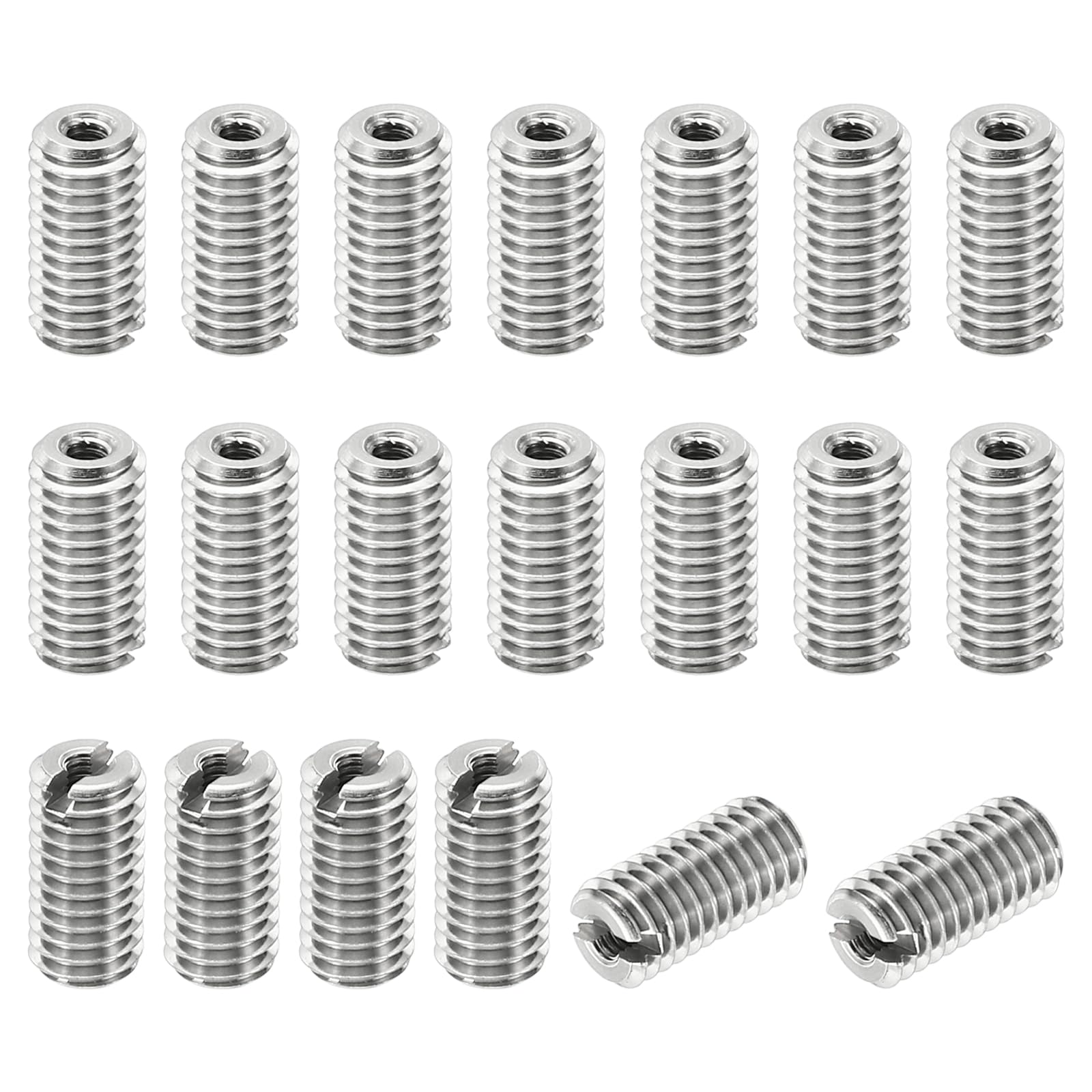 PATIKIL Thread Adapters Sleeve Reducing Nut, 20 Pcs M5x0.8 Male to M2x0.4 Female Repairing Insert Nut Screw Reducer Stainless Steel Fastener 10mm