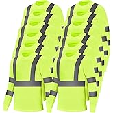 YZC·Motivation Hi Vis Long Sleeve T Shirts Bulk Safety Fit Work Shirts Construction Shirts for Men 12pcs