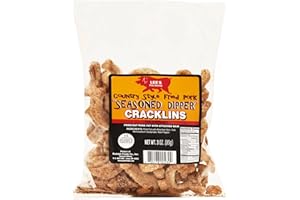 RIEGA SNACKS Lee's Seasoned Dipper Fried Pork Cracklings | Cracklins, 3 oz (12 Count)