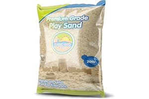 CLASSIC SAND & PLAY Classic Sand and Play Sand for Sandbox, Table, Therapy, and Outdoor Use, 20 lb. Bag, Natural, Non-Toxic, Wet Castle Building for Creativity and Stimulates Sensory Skills