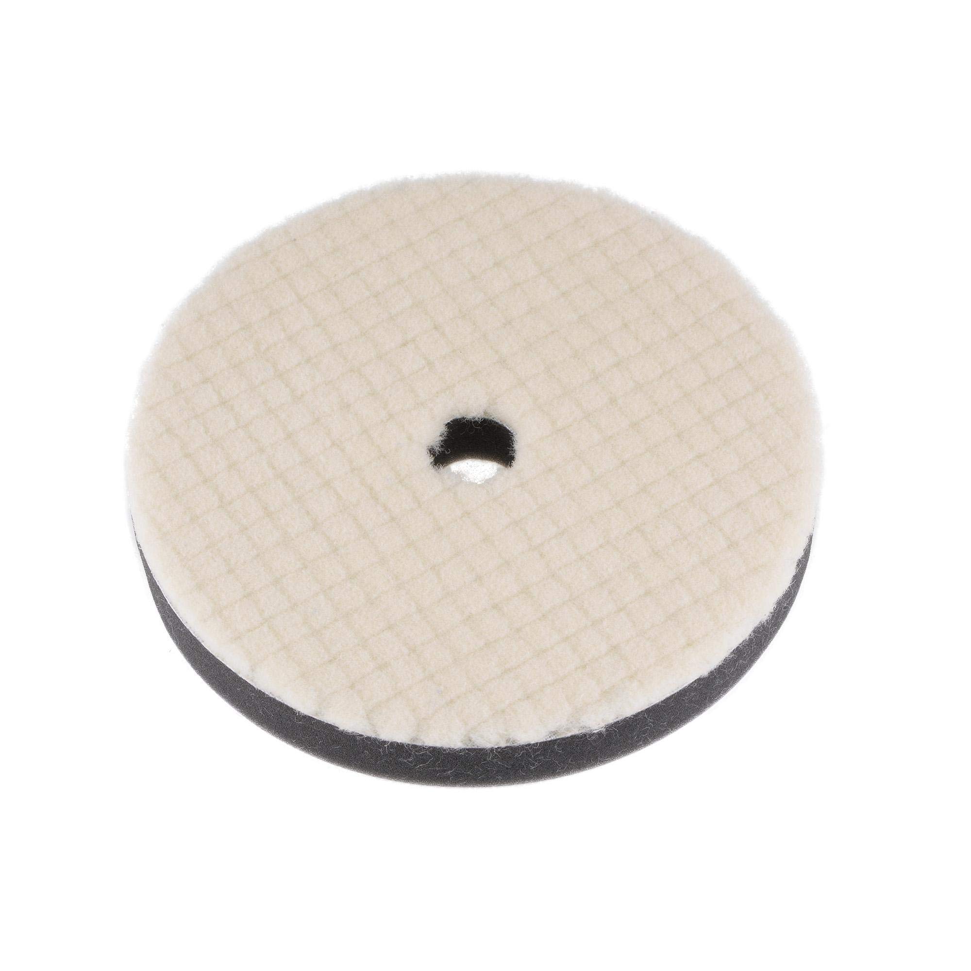 sourcing map 6" Wool Felt Sponge Polishing Pad Hook and Loop Buffing Wheel with Hole Medium Polishing for Orbital Polisher Buffer