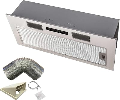 SIA 70cm Under Cupboard Canopy Cooker Hood Extractor Fan with 1m Ducting