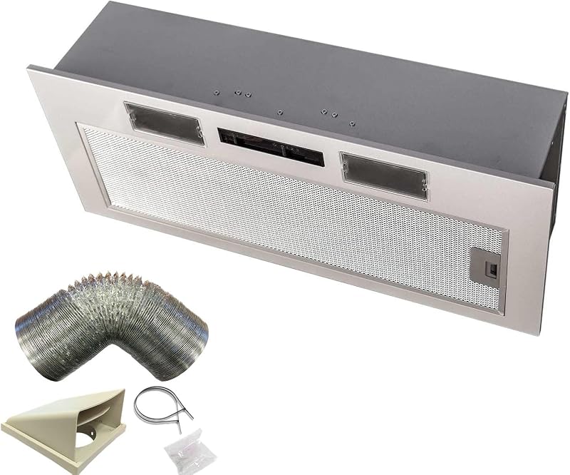 SIA 70cm Under Cupboard Canopy Cooker Hood Extractor Fan with 1m Ducting