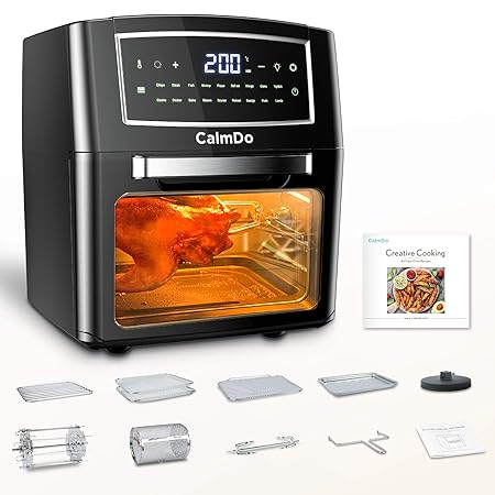 Freidora sin Aceite 12L/1500W, CalmDo Horno de Aire Caliente con ...