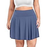 COOTRY Women's Plus Size Pleated Tennis Skirt with Shorts Athletic Golf Skorts with Pockets High Waisted Workout Skirts
