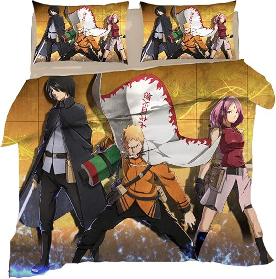 3 Piezas Ropa De Cama 3D Imprimir Pain Uzumaki Naruto Uchiha Sasuke