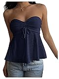 Milumia Women's Eyelet Embroidery Tie Front Ruched