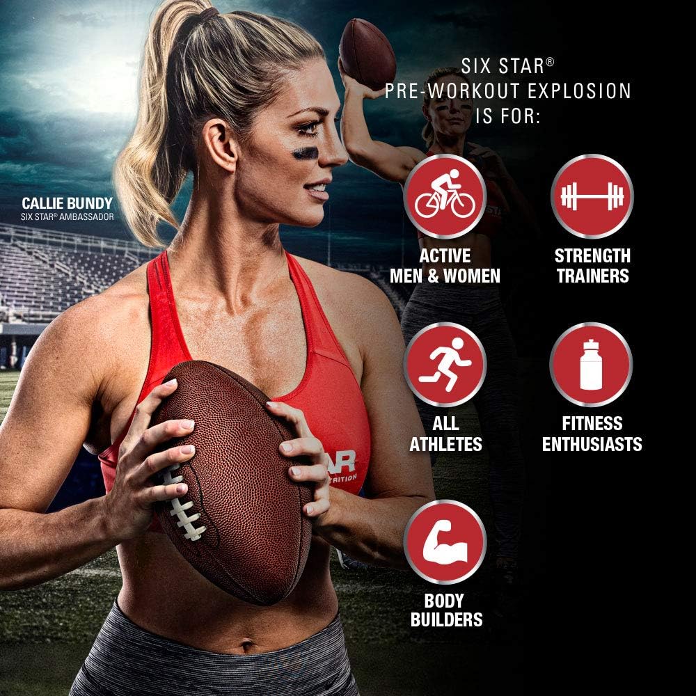 Six Star Explosion Pre Workout, Powerful Pre Workout Powder with Extreme Energy, Focus and Intensity, Fruit Punch, 30 Servings: Health & Personal Care