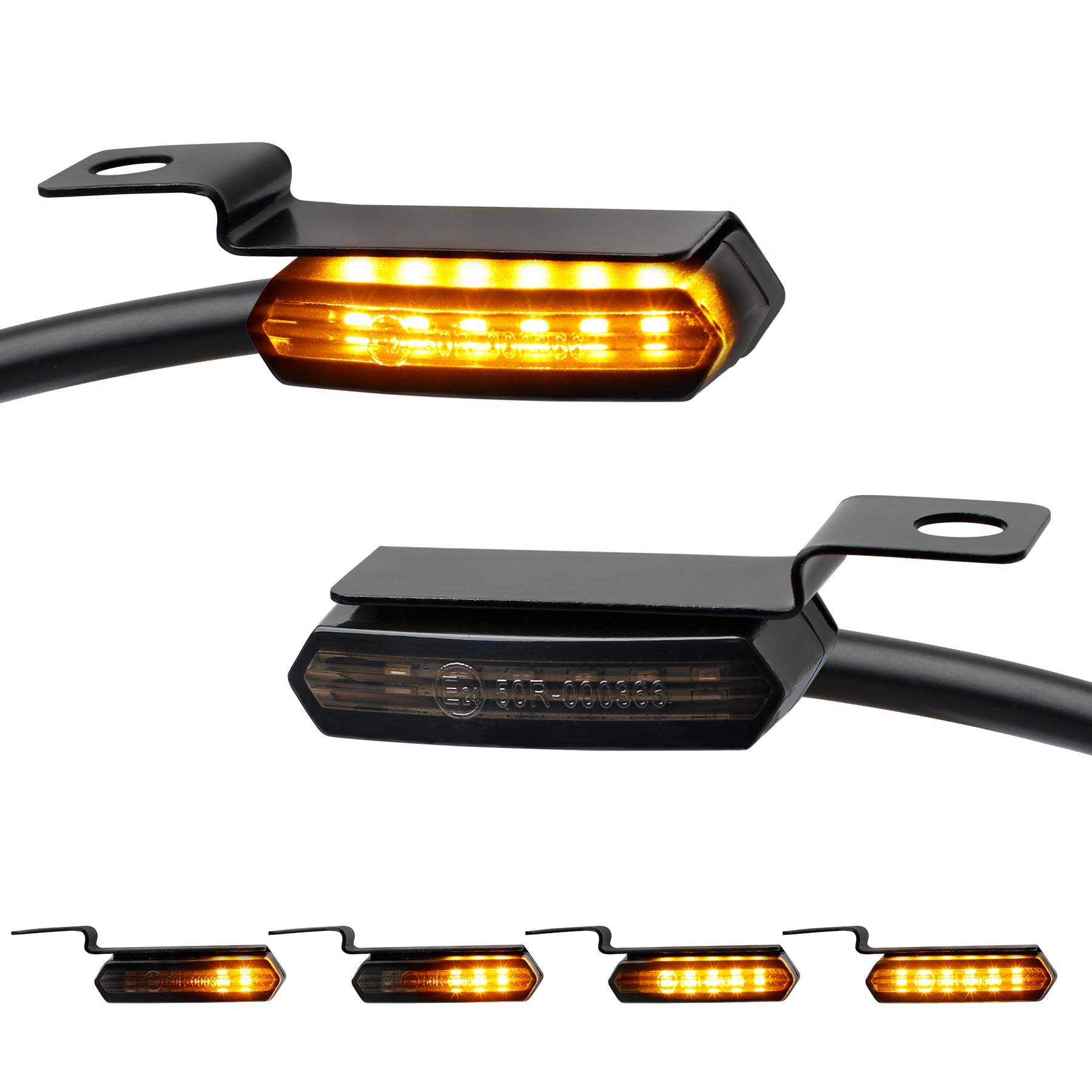 Photo 1 of NTHREEAUTO Sequential LED Turn Signals, Flowing Handlebar Marker Light Motorcycle Mini Blinkers Compatible with Harley Dyna Sportster 883 XL1200 Road King Softail