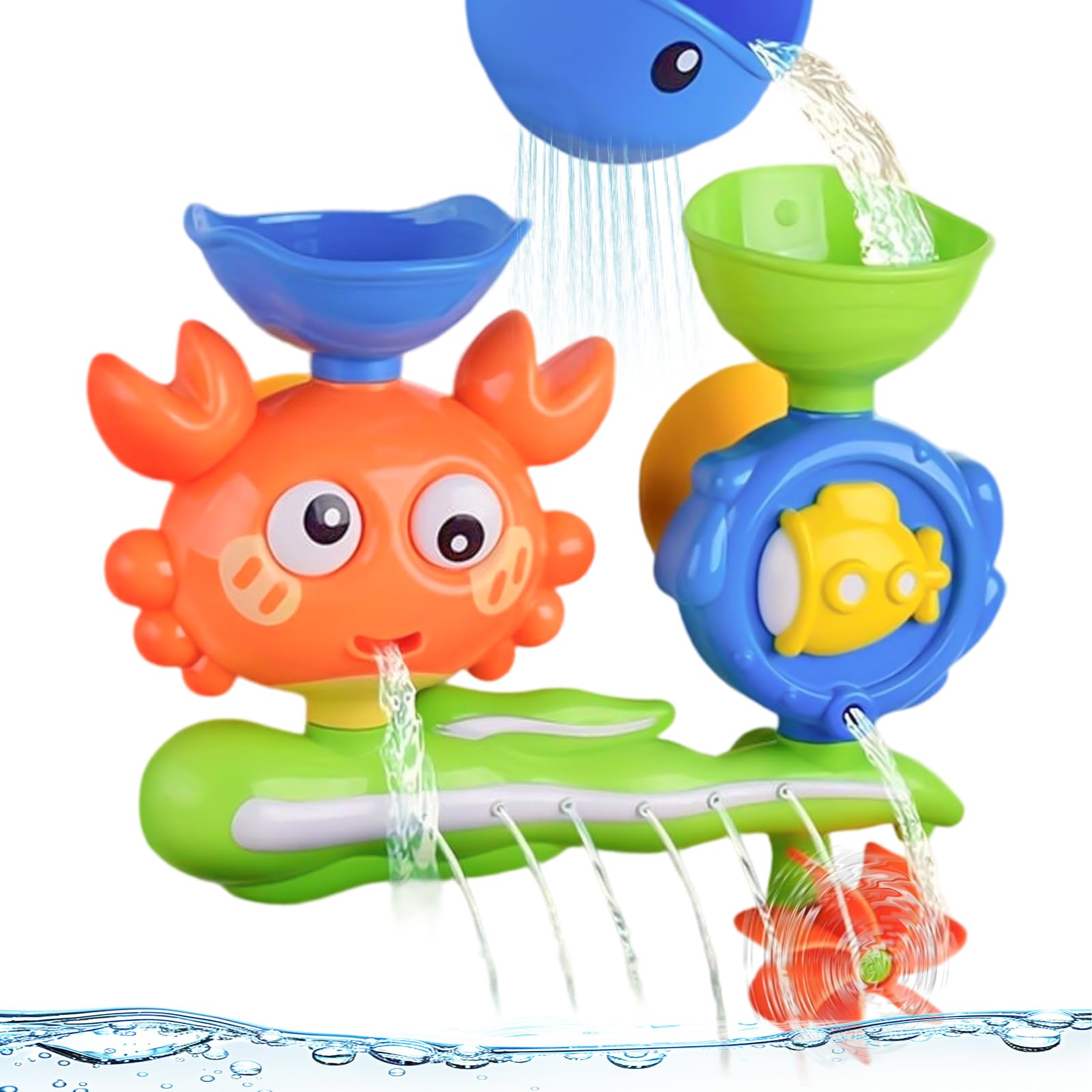 Bath Toys for Toddlers, Fun Educational Baby Bath Toys for 1-5 Year Olds,Sensory Bath Time & Pool Toys for Kids,Non-Slip Suction Cup,Birthday Gift for Boys & Girls