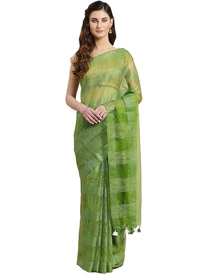 Linen Handwoven Saree and Blouse ALBGSA0017
