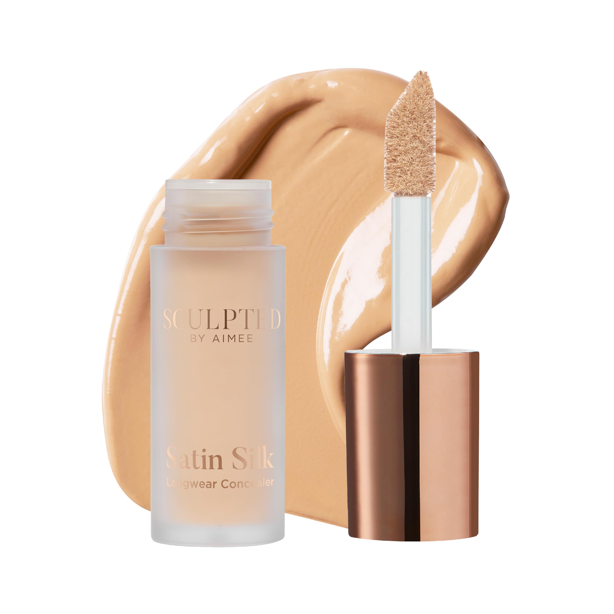 Satin Silk Longwear Concealer - Lightweight, Hydrating & Long-Lasting Concealer from Sculpted by Aimee for Dark Circles, Blemishes and Pigmentation (Sand 5.0)