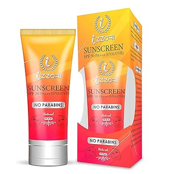 IZZORI SUNSCREEN LOTION WITH UVA & UVB PROTECTION, BROAD SPECTRUM SPF 50 PA+++, OIL FREE| SUN PROTECTION, ANTI-SKIN AGING, FREE RADICALS WITH UV & UR. For All Skin Types (50 GM).