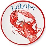 Beach House Lobster 9-Inch Melamine Salad Plates – Set of 6, Vibrant Coastal Design, Durable, Lightweight & Dishwasher-Safe