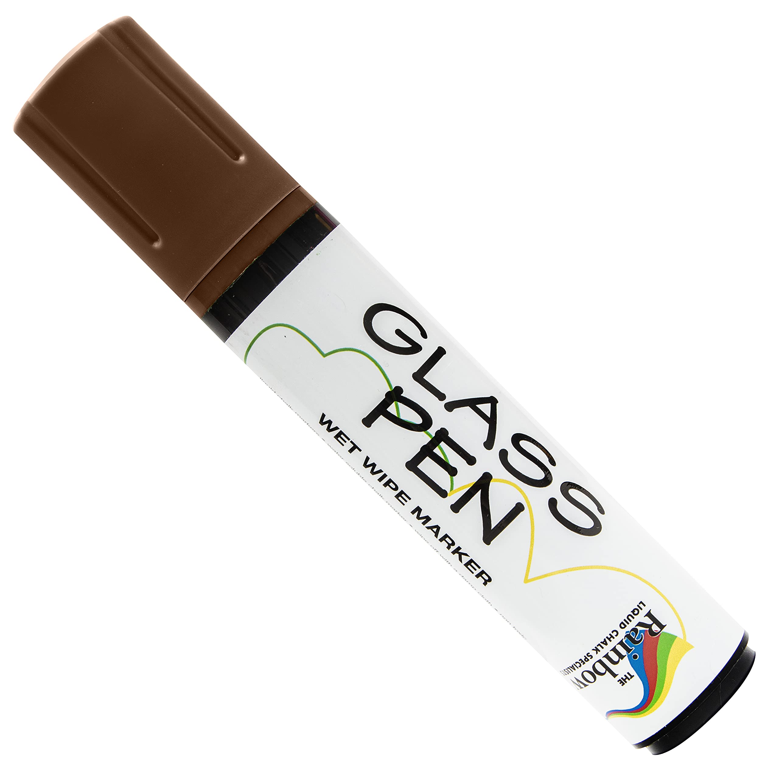 RAINBOW CHALK MARKERS LTD Glass Pen - Large 15mm Brown For Writing on WINDOWS