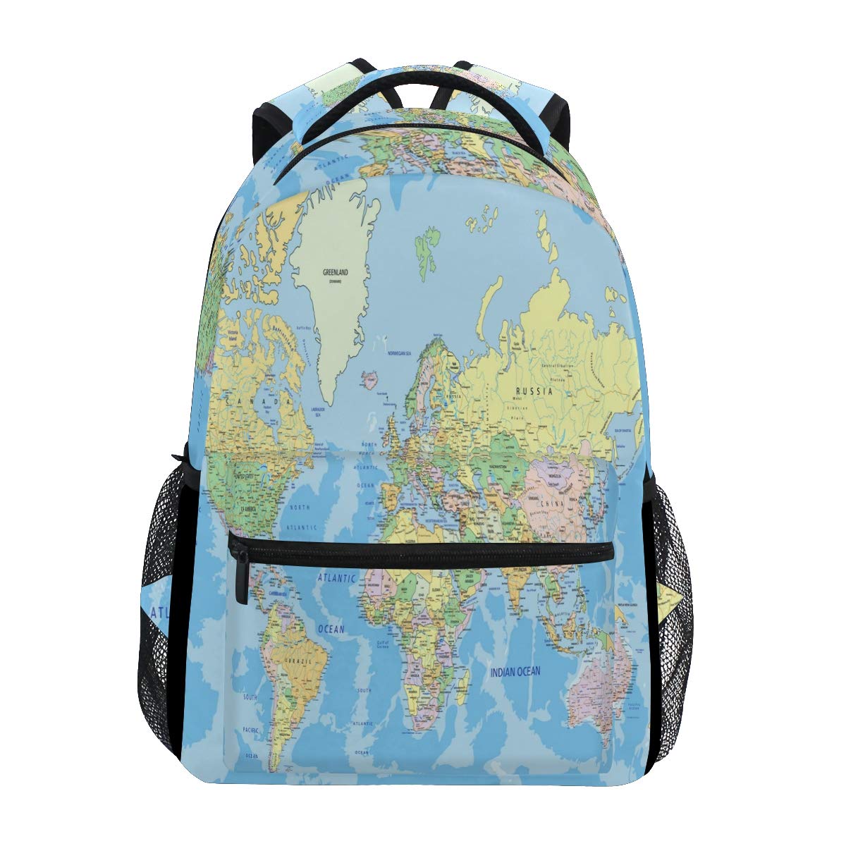Mexpekil Backpack, Education World Map Large Capacity Casual Printed School Shoulder Bag Daypack Travel Laptop Women Adults Boys Girls