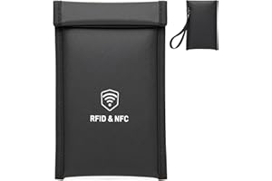 XIAODUN Military Grade Faraday Bags for Phones [5G/Bluetooth/WiFi/GPS] Signal Blocker, Fireproof Waterproof Anti-Scratch | Detachable Wrist Strap, RFID Blocking Anti-Tracking Pouch