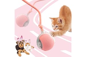 AUTRETY 2025 New Electric Dog Ball Toy,360° Smart Automatic Interactive Rolling Ball, Smart Pet Toy,Interactive Dog Toys,Gift for Kids（Pink）