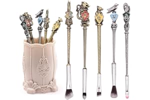 GONOSEED 【2 Color Options】Metal Wand Gifts Makeup Brushes Set Wi-zard Wand Makeup Brushes Set Make Up Brushes for Women - Brushes Holder Pot Not Included HP_Bronze_5PCS