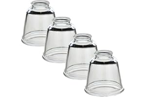 LIGHTACCENTS Clear Glass Ceiling Fan Light Covers – Replacement Lamp Shades for Ceiling Fixtures – Fan Light Globes for LED or Incandescent Bulbs – 4-Pack Clear Dome Set