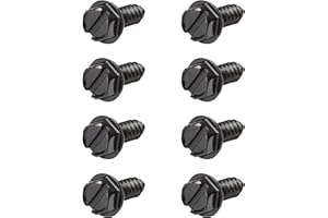 Crossarctic License Plate Screws with Rustproof Finish - License Plate Screw Kit for Front & Rear Plates - License Plate Bolts for Domestic Vehicles License Plates (8-Pack, Black)