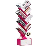 SHEEPAM 8 Tier Tree Bookshelf with Drawer, Free