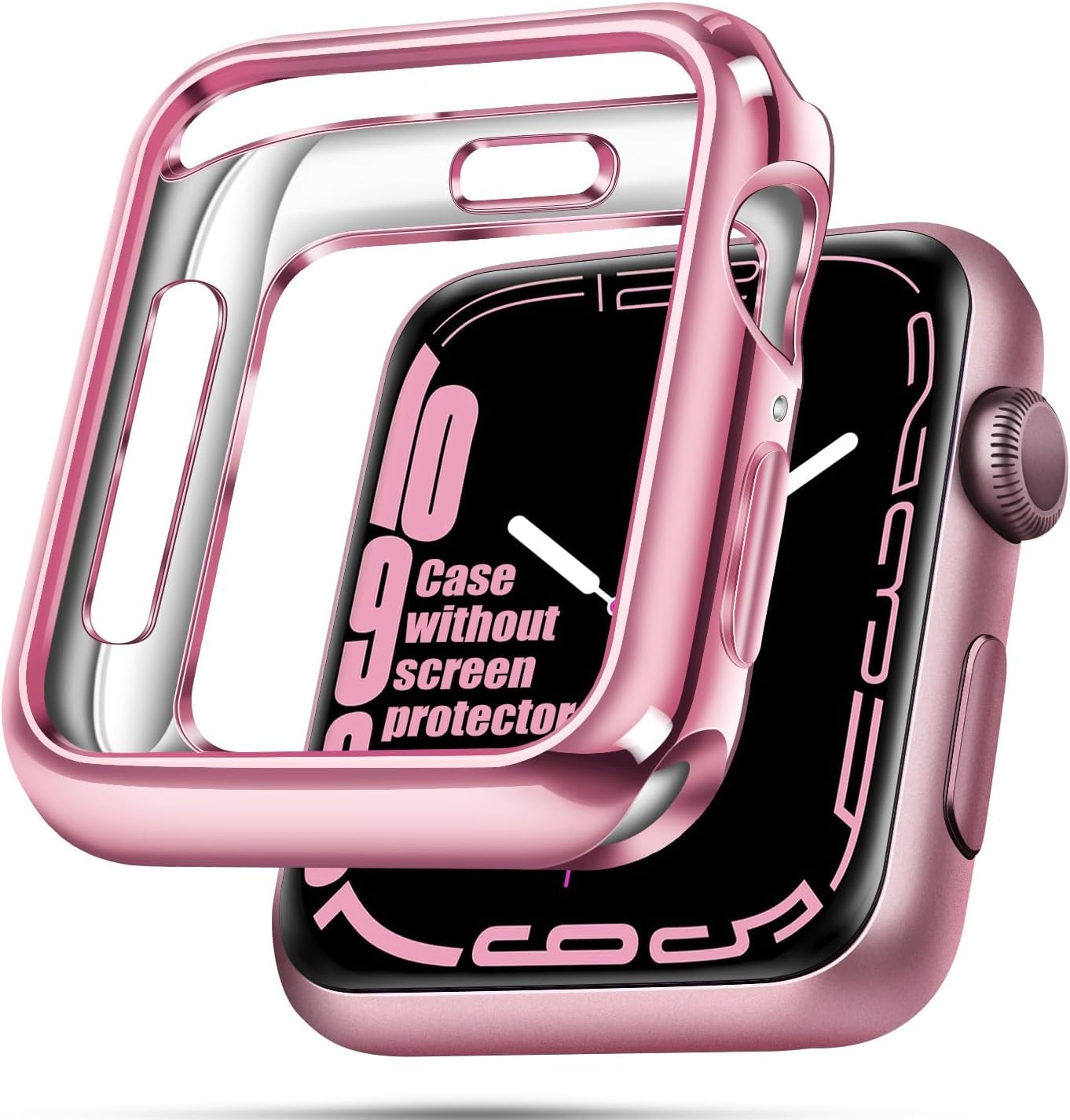 Photo 1 of top4cus Bumper Case for Apple Watch 42mm, [No Screen Protector] Lightweight Soft TPU Shockproof Case Cover Bumper Protector Accessories for Apple Watch Series 3/2/1 - Pink