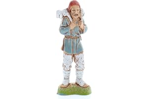 Moranduzzo Good Shepherd for Nativity Scene of 4 Inch Scale 1:20 - Unbreakable Nativity Figures - 18th Century Style, Hand-Finished Painting, Official Product, Made in Italy, Sculptor M. Landi